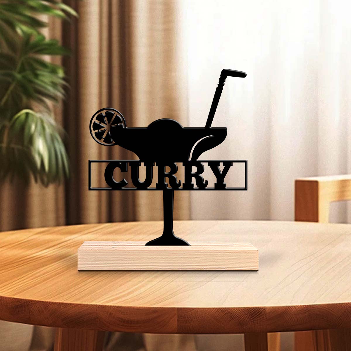 Home Decor Names - ของตกแต่งโต๊ะทำงานเหล็กแบบปรับแต่งได้ 1 ชิ้น พร้อมชื่อที่กำหนดเอง มาพร้อมฐานไม้ ตกแต่งโต๊ะทำงานสไตล์ชนบทสมัยใหม่