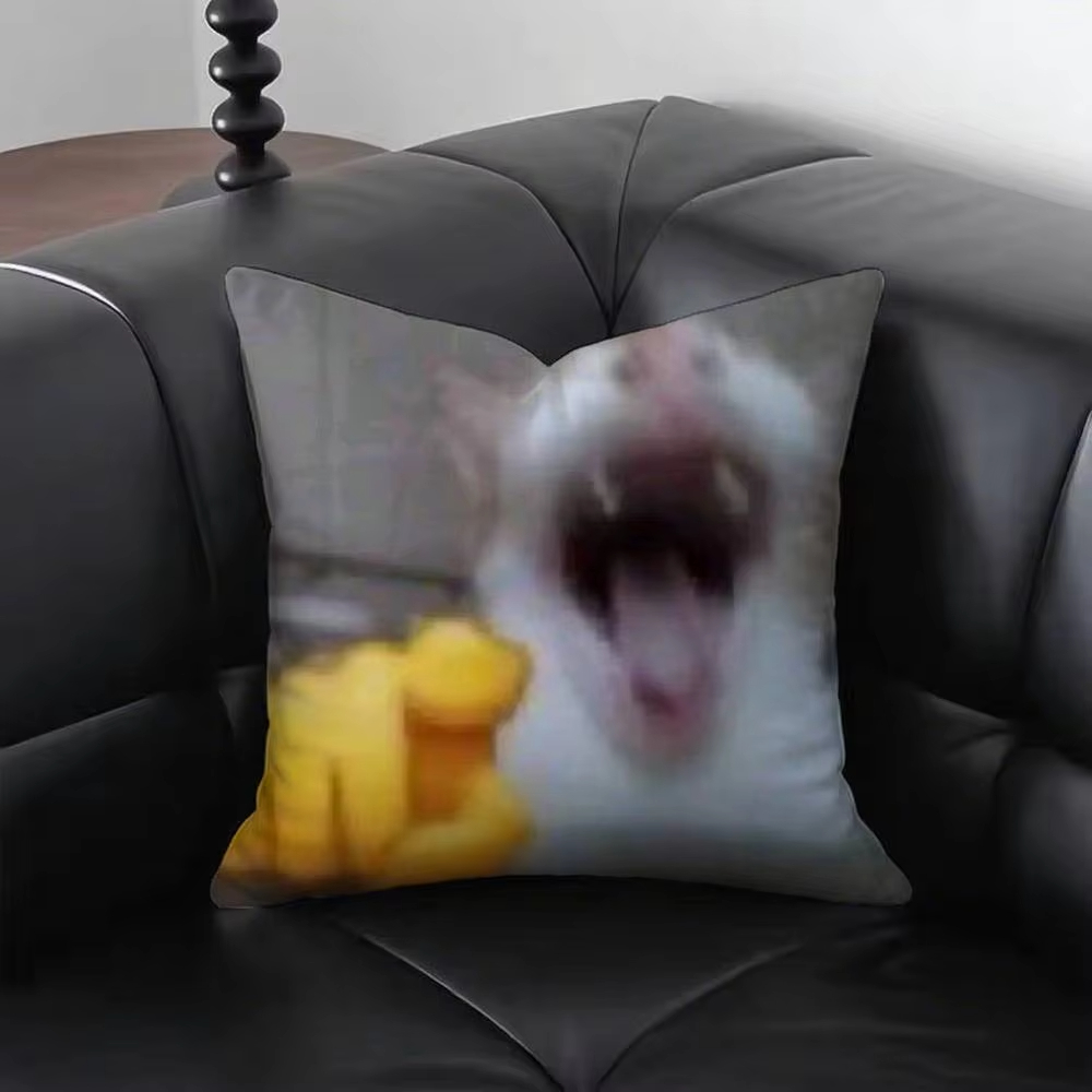 Home Decor Emoji - ปลอกหมอนลายแมวตลก M-Meme พิมพ์ลายอิโมจิ ปลอกหมอนอิงลายกราฟิกนามธรรม ของตกแต่งบ้านสำหรับห้องนั่งเล่น โซฟา