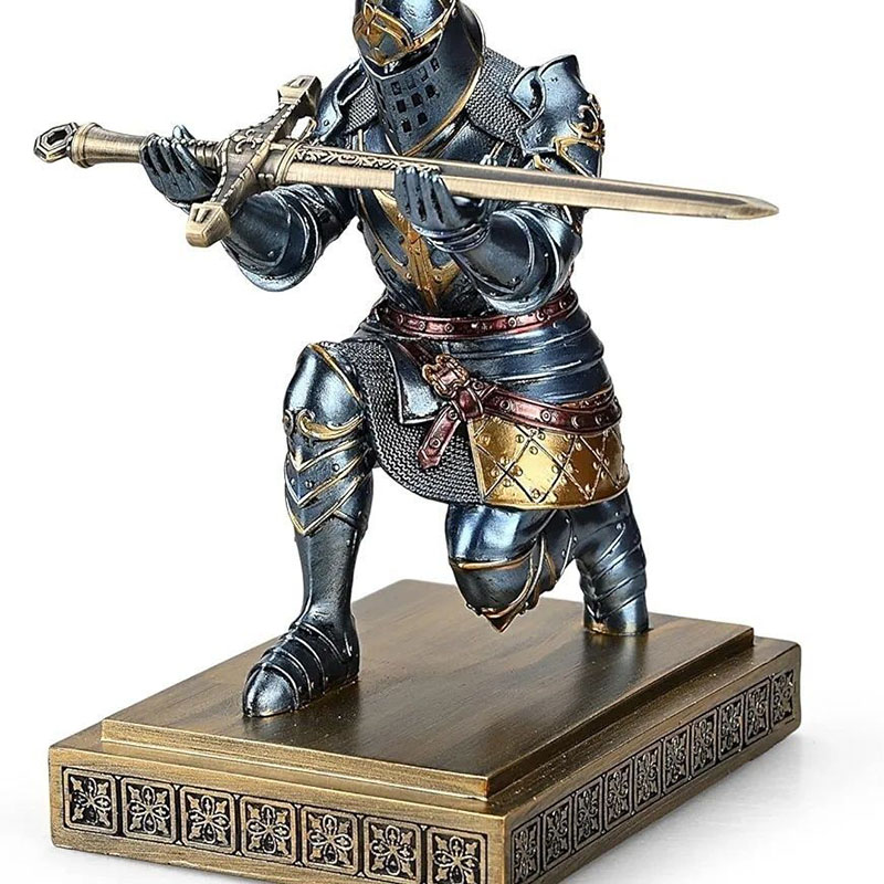Home Decor Medieval - แท่นวางปากกา นักรบอัศวินสไตล์นอร์ดิก ของตกแต่งเรซิ่น ของขวัญวันเกิด ของตกแต่งบ้าน สำนักงาน