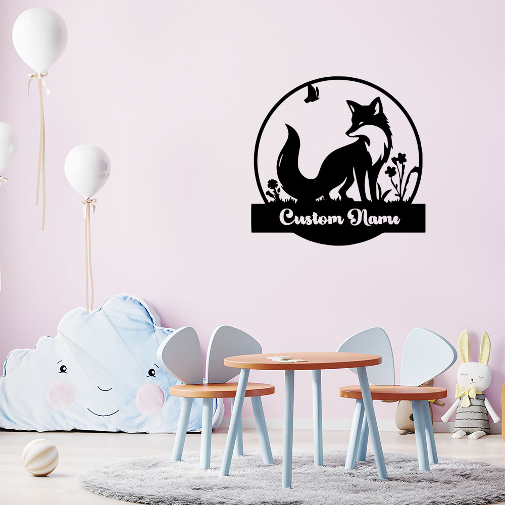 Home Decor Sticker - 1PC แฟชั่นฟ็อกซ์ปรับแต่งชื่อได้สติกเกอร์ติดผนังไวนิลตกแต่งบ้านสติ๊กเกอร์ตกแต่งประตูไวนิลอาร์ตเดคอล