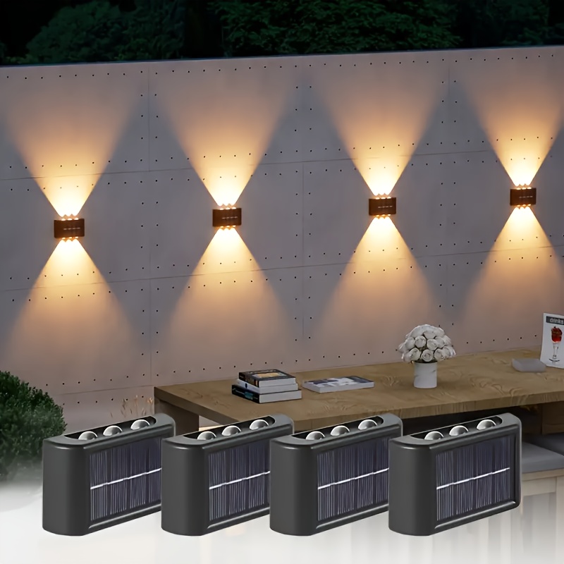 Home Decor Rustic - ไฟ LED พลังงานแสงอาทิตย์สำหรับภายนอกอาคาร กันน้ำ ติดผนัง ส่องสว่างขึ้นและลง