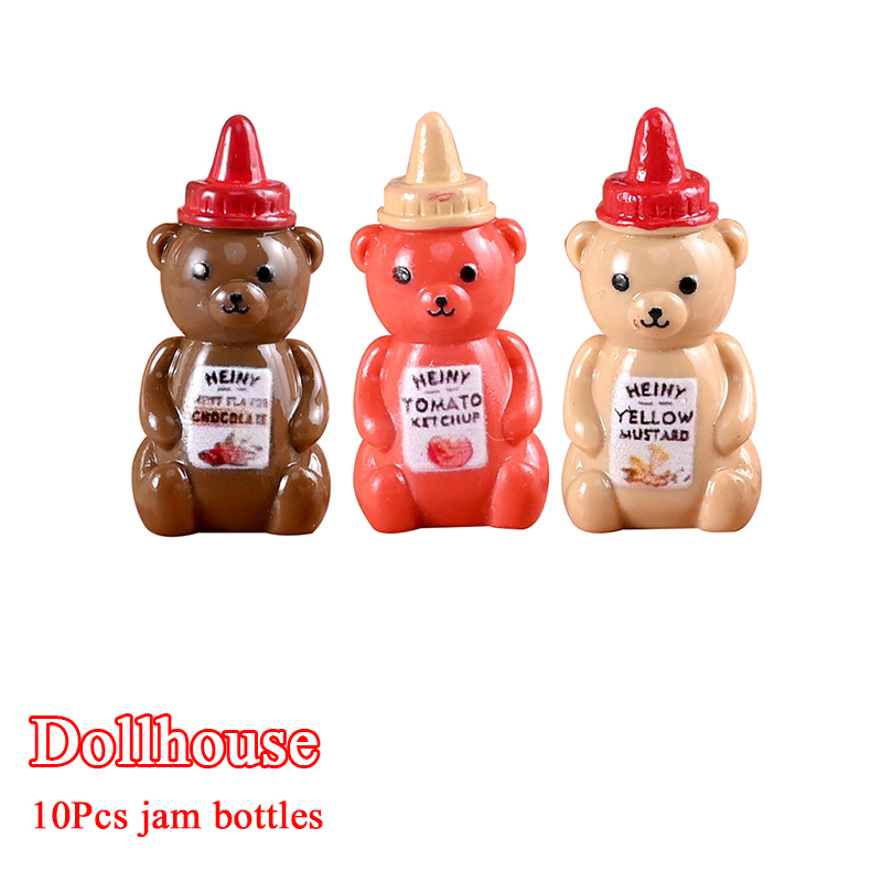 Home Decor Kolkata - ขวดแยมหมีน้อยจำลอง 10 ชิ้น ขนาด 1/12 สำหรับตกแต่งบ้านตุ๊กตา