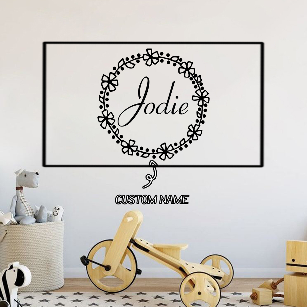 Home Decor Sticker - 1 ชิ้น พวงหรีดน่ารัก ข้อความแบบกำหนดเอง อุปกรณ์ตกแต่งบ้าน ตกแต่งห้องนั่งเล่น