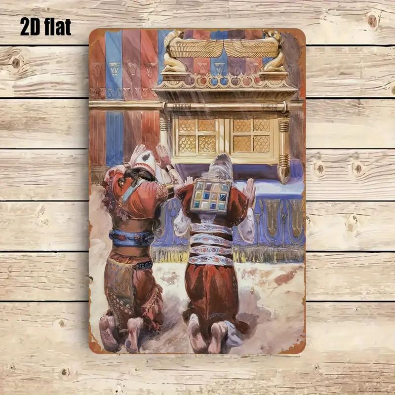Home Decor Rustic - CIFBUY งานศิลปะติดผนังโลหะลายฉากพระคัมภีร์สไตล์เรโทร ทนทานต่อสภาพอากาศ เหมาะสำหรับตกแต่งบ้าน ห้องครัว ร้านอาหาร