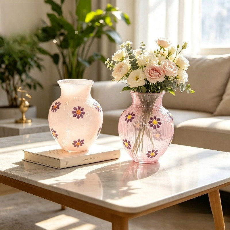 Glass Vase Nordic - เดซี่ โฮม ดีคคอเรชั่น การจัดดอกไม้สไตล์นอร์ดิกที่เรียบง่ายและทันสมัย ของตกแต่งบ้านชิ้นใหญ่สไตล์สแกนดิเนเวียน ฟลอเรโรส