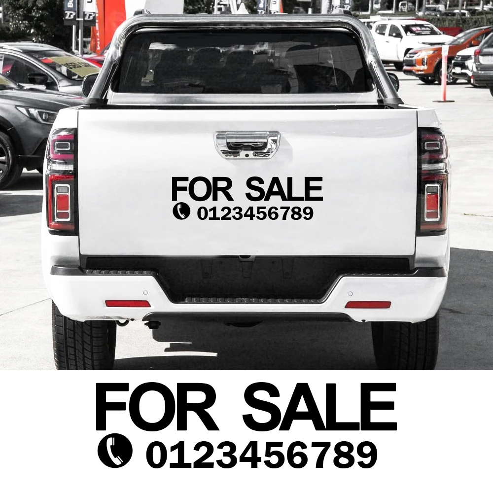 Home Decor Sticker - 1 PC ตลกที่กําหนดเองข้อความหมายเลขรถสติกเกอร์ Auto Sticker Wall