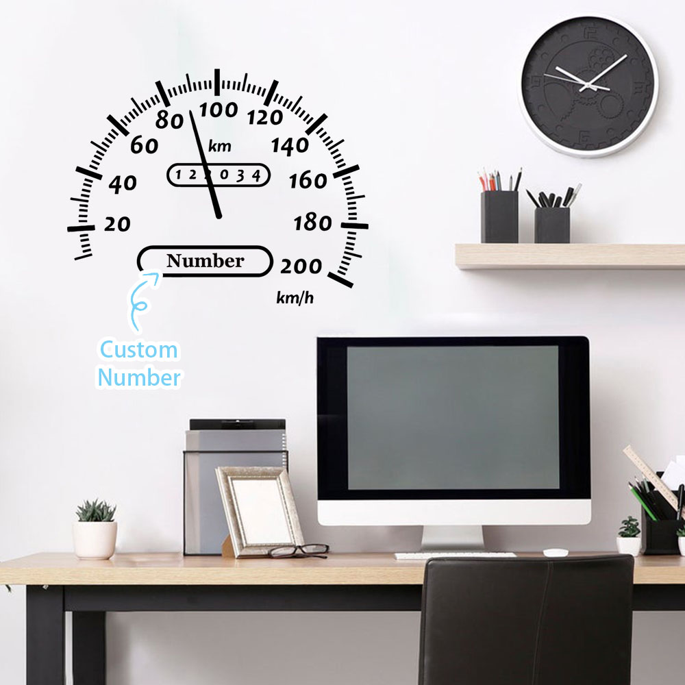 Home Decor Sticker - สติ๊กเกอร์ติดผนังลายมาตรวัดน้ำมันเชื้อเพลิงแบบสร้างสรรค์ 1 ชิ้น พร้อมชื่อสั่งทำ ตกแต่งบ้าน วอลเปเปอร์ติดผนัง