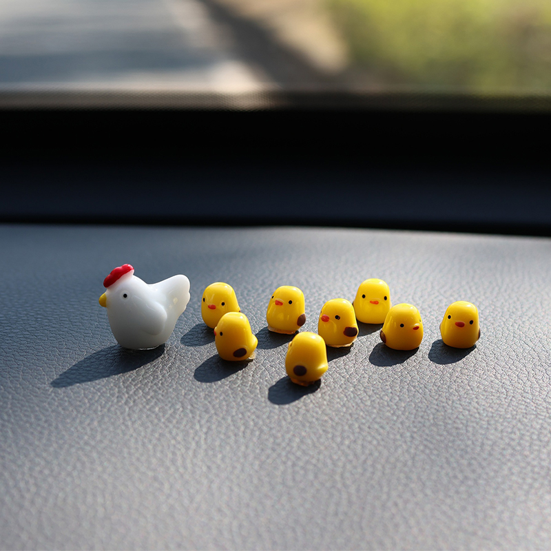 Home Decor Medieval - น่ารัก Mini ไก่แดชบอร์ดรถอุปกรณ์เสริมสนุก Chicks รถกระจกมองหลังตกแต่งภายในเครื่องประดับ Fairy
