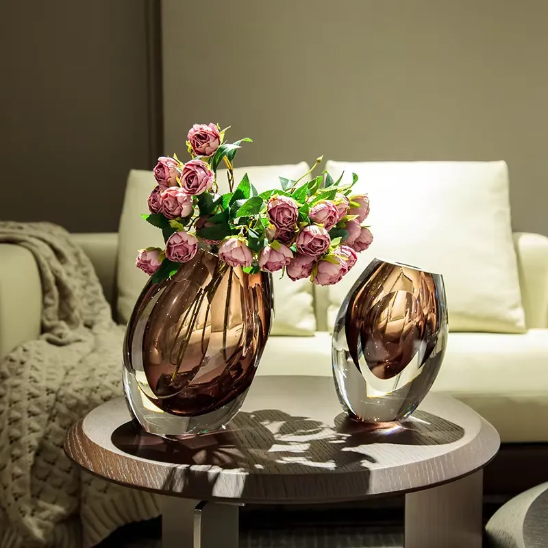 Glass Vase Nordic - แจกันดอกไม้ตกแต่งบ้านสไตล์นอร์ดิกสมัยใหม่สำหรับห้องนั่งเล่น ขายส่ง พร้อมดอกไม้สดและดอกไม้ประดิษฐ์สำหรับตกแต่งบ้าน