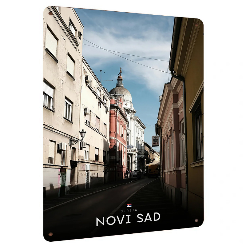 Home Decor Novi Sad - ภาพตกแต่งผนังโลหะลายวิวถนนโนวีซาด เซอร์เบีย ศิลปะสถาปัตยกรรมยุโรป ภาพวาดตกแต่งบ้าน