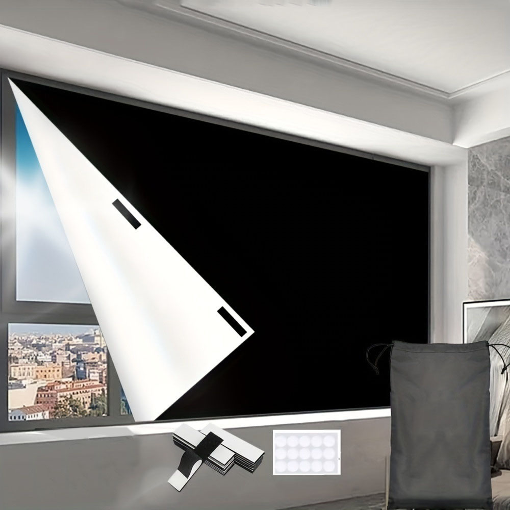 Blackout Curtains - ผ้าม่านกันแสง 100% สำหรับห้องนอน, ม่านหน้าต่างแบบพกพา DIY, ม่านบังแดดแบบไม่ต้องเจาะพร้อมสติ๊กเกอร์และแถบติด