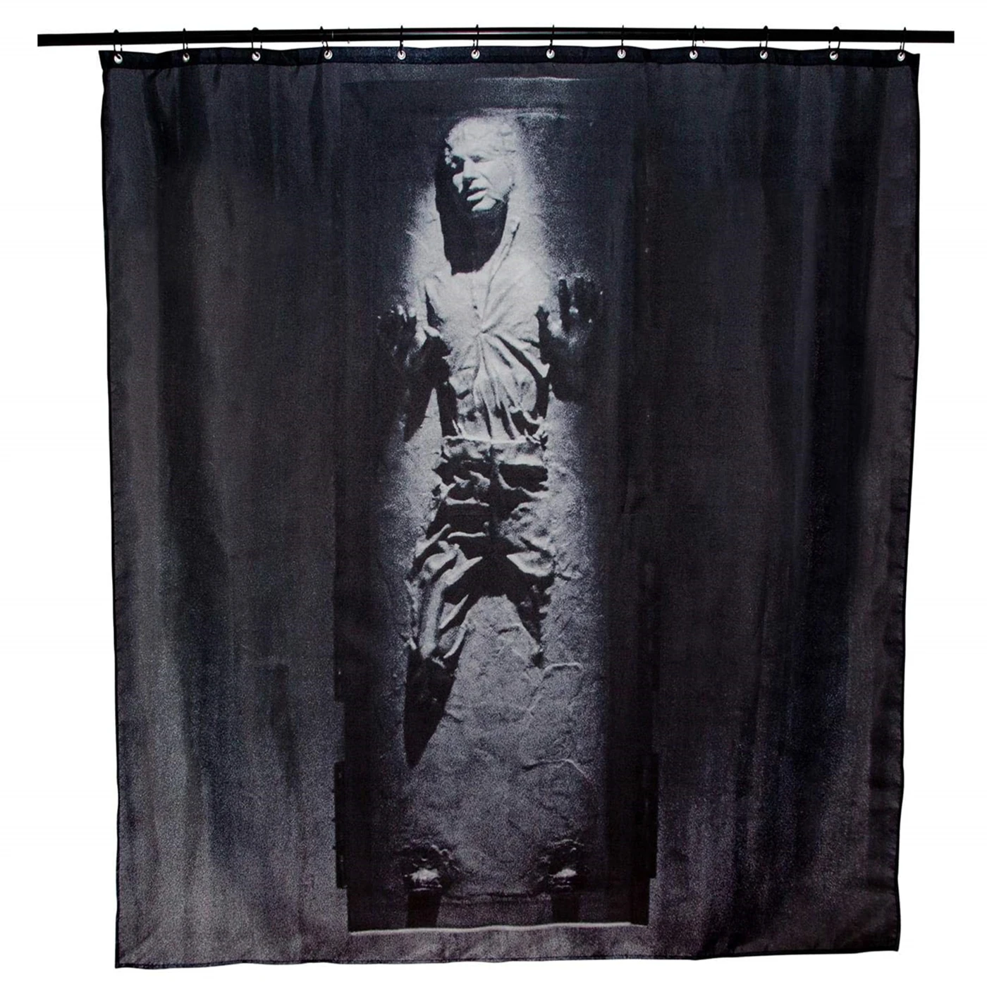 Home Decor Solo - โรงงาน Han Solo ในผ้าคาร์บอไนต์ผ้าม่านโพลีเอสเตอร์นุ่มสีเทาผ้าม่านห้องน้ําชุดอุปกรณ์เสริมสําหรับตกแต่งบ้านด้วยตะขอ