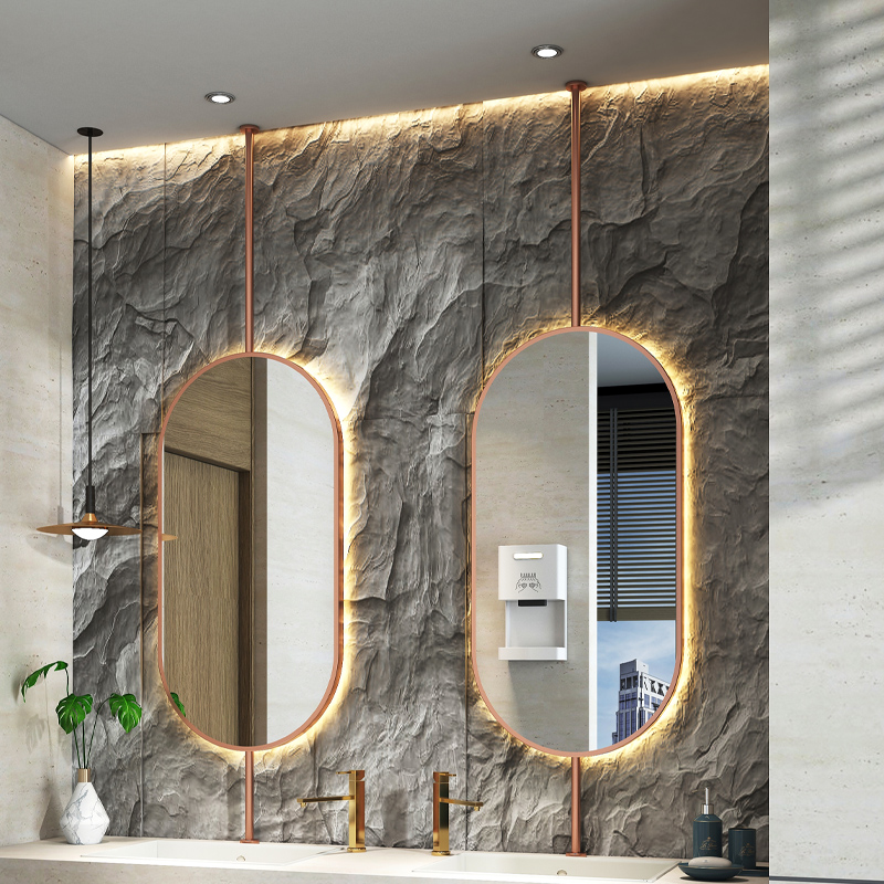 Vanity Home Decor - ขนาด 60x90 ซม. กระจกแขวนเพดานรูปวงรี ตกแต่งบ้านสไตล์โมเดิร์นเรียบง่าย กระจกแต่งหน้าในห้องน้ำ