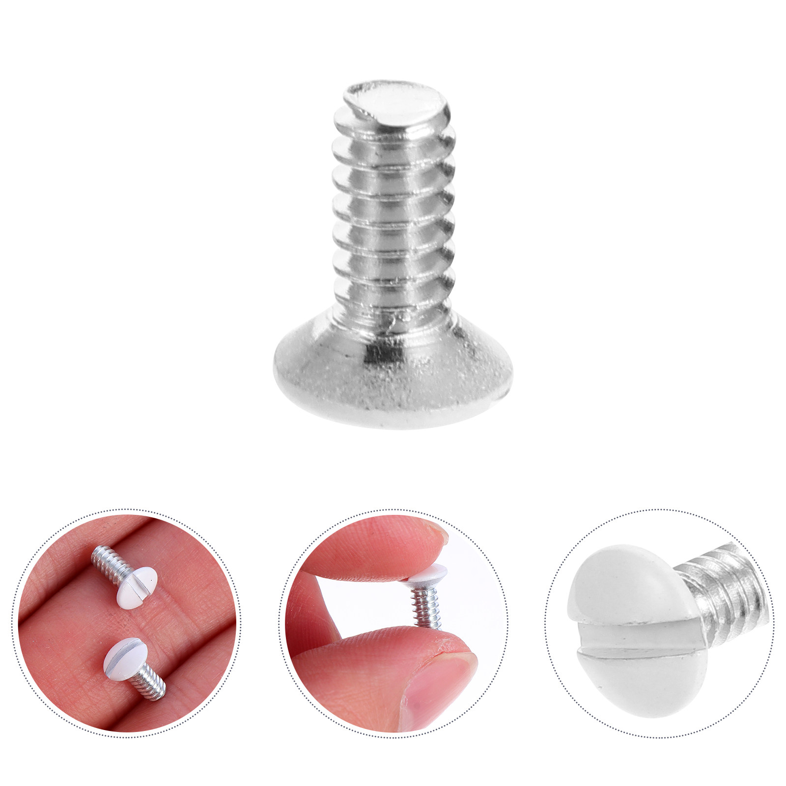 Home Decor Outlet - สกรูยึดแผ่นผนังสีขาว 200 ชิ้น สำหรับเปลี่ยนฝาครอบเต้ารับ หัวเรียบ เกลียววงรี