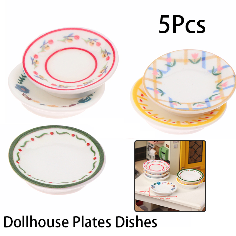 5 ชิ้น 1/12 บ้านตุ๊กตามินิจานจ - Home Decor Kolkata บทวิจารณ์และราคา
