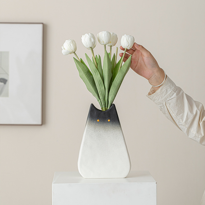 แจกันเซรามิคลายแมวน่ารัก สไตล์ - Glass Vase Nordic บทวิจารณ์และราคา