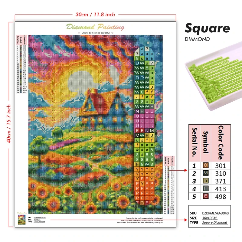 ชุดภาพวาดเพชรแบบเต็มรูปแบบ ลาย - Home Decor Tokyo บทวิจารณ์และราคา