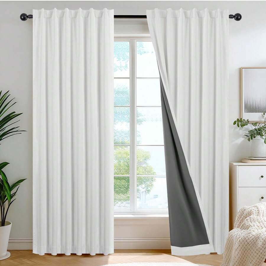 ผ้าม่านทึบแสง 2 ชิ้น แบบมีแถบย - Blackout Curtains บทวิจารณ์และราคา