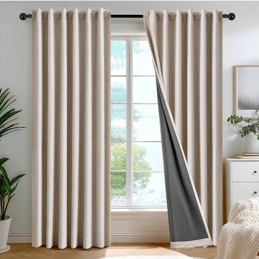 ผ้าม่านทึบแสง 2 ชิ้น แบบมีแถบย - Blackout Curtains บทวิจารณ์และราคา