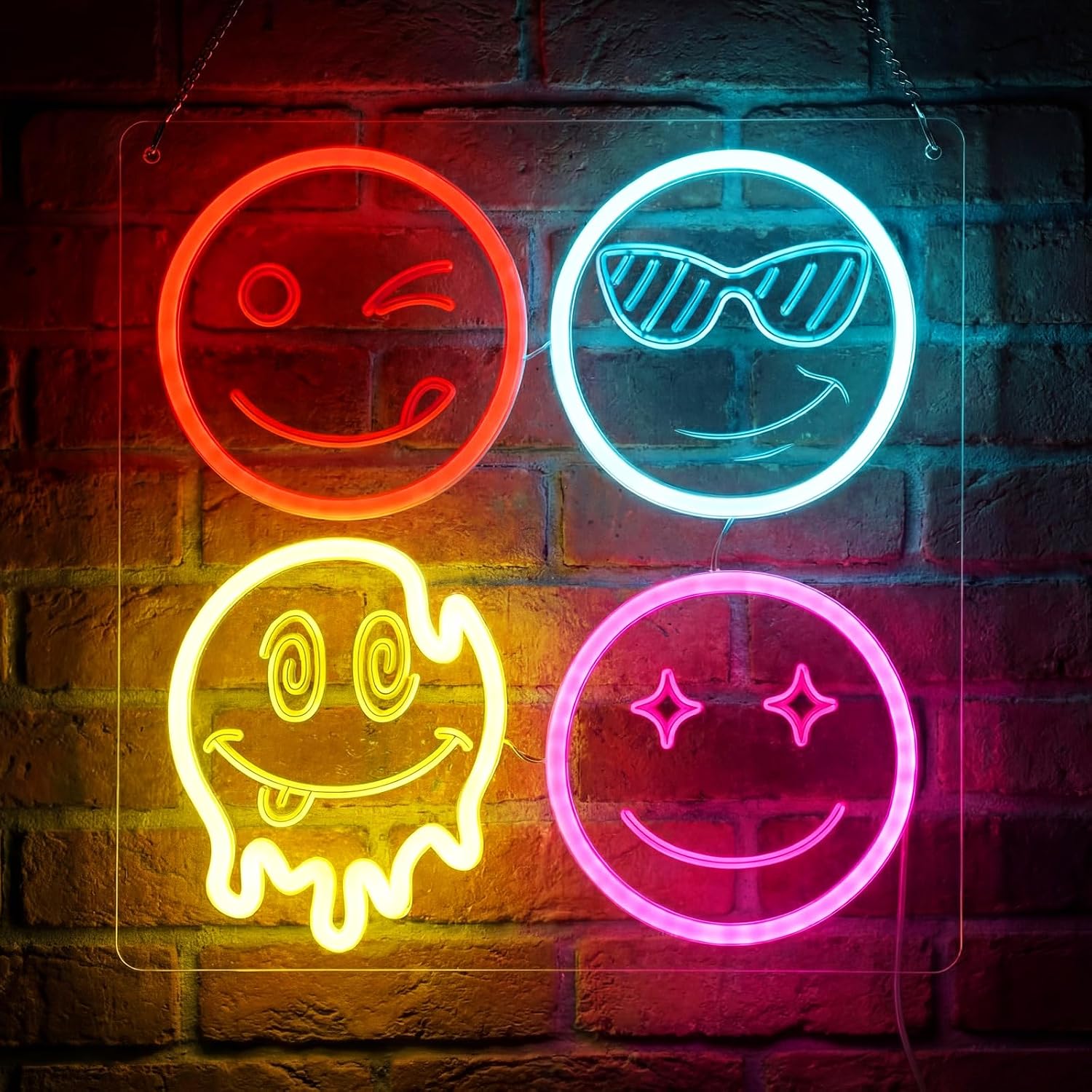 ป้ายไฟ LED รูปหน้ายิ้มน่ารัก ไ - Home Decor Emoji บทวิจารณ์และราคา