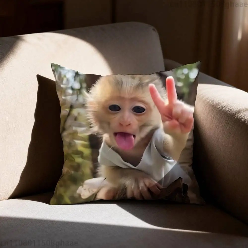 ปลอกหมอนลายลิงตลกน่ารัก ปลอกหม - Home Decor Emoji บทวิจารณ์และราคา
