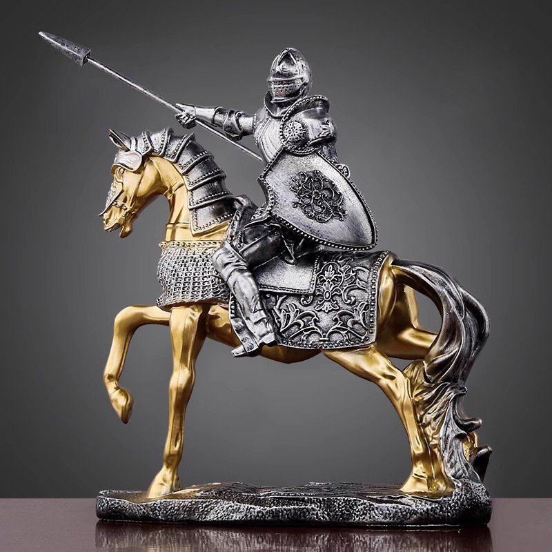 ตกแต่งบ้านประติมากรรมอัศวินทอง - Home Decor Medieval บทวิจารณ์และราคา