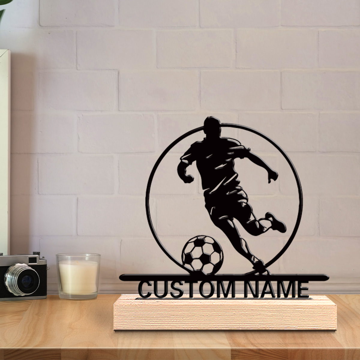 รูปปั้นนักฟุตบอลโลหะสั่งทำพร้อ - Home Decor Names บทวิจารณ์และราคา