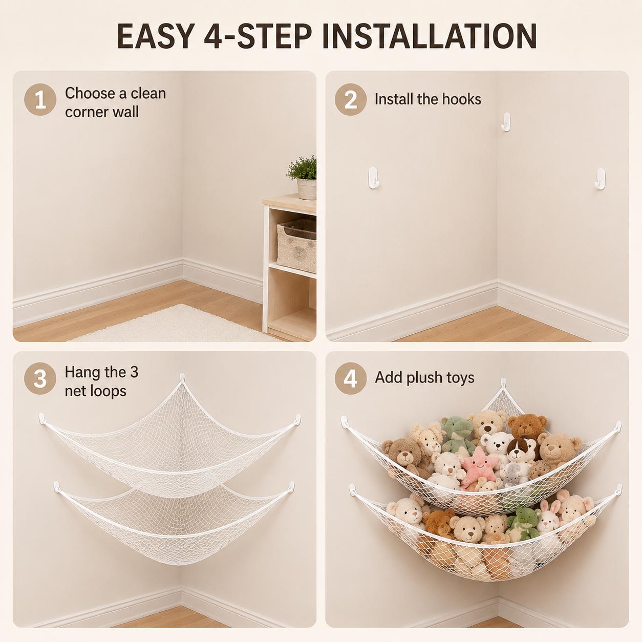 ตาข่ายเก็บของเล่นแบบแขวน ที่จั - Home Decor Rustic บทวิจารณ์และราคา