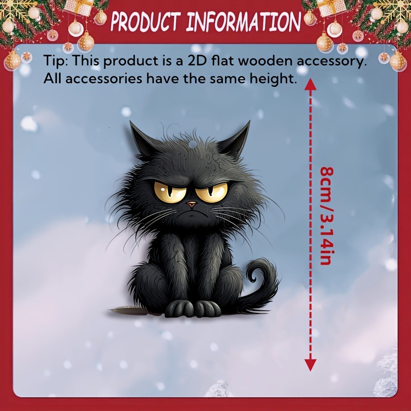 Handmade Black Cat Emoji ไม้แข - Home Decor Emoji บทวิจารณ์และราคา