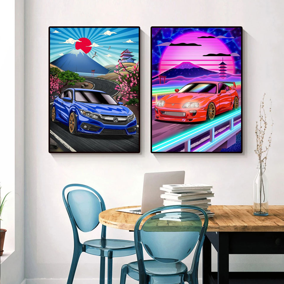 ภาพวาดเพชร Tokyo Street Racing - Home Decor Tokyo บทวิจารณ์และราคา