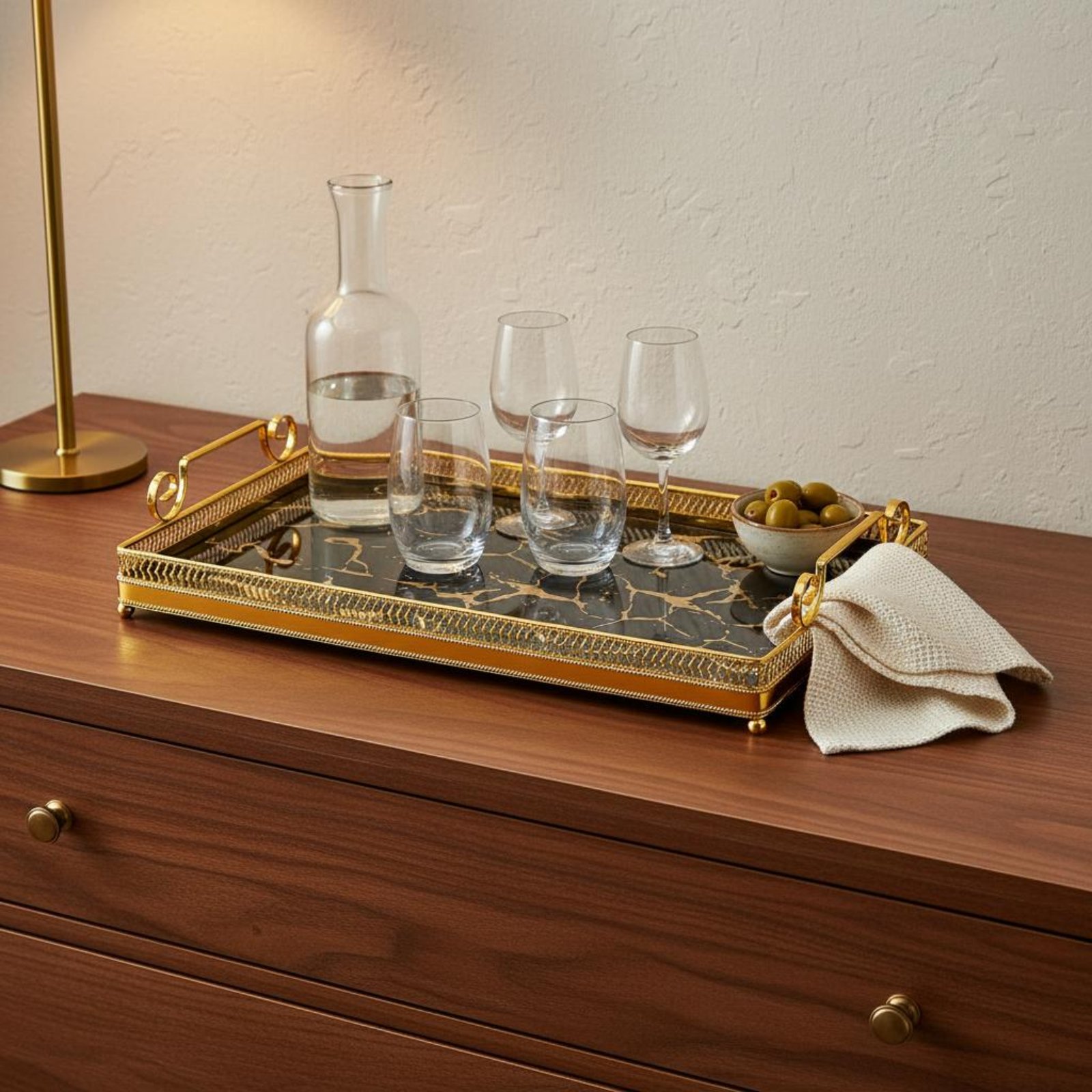ถาดกระจกตกแต่ง ดีไซน์สไตล์นอร์ - Vanity Home Decor บทวิจารณ์และราคา