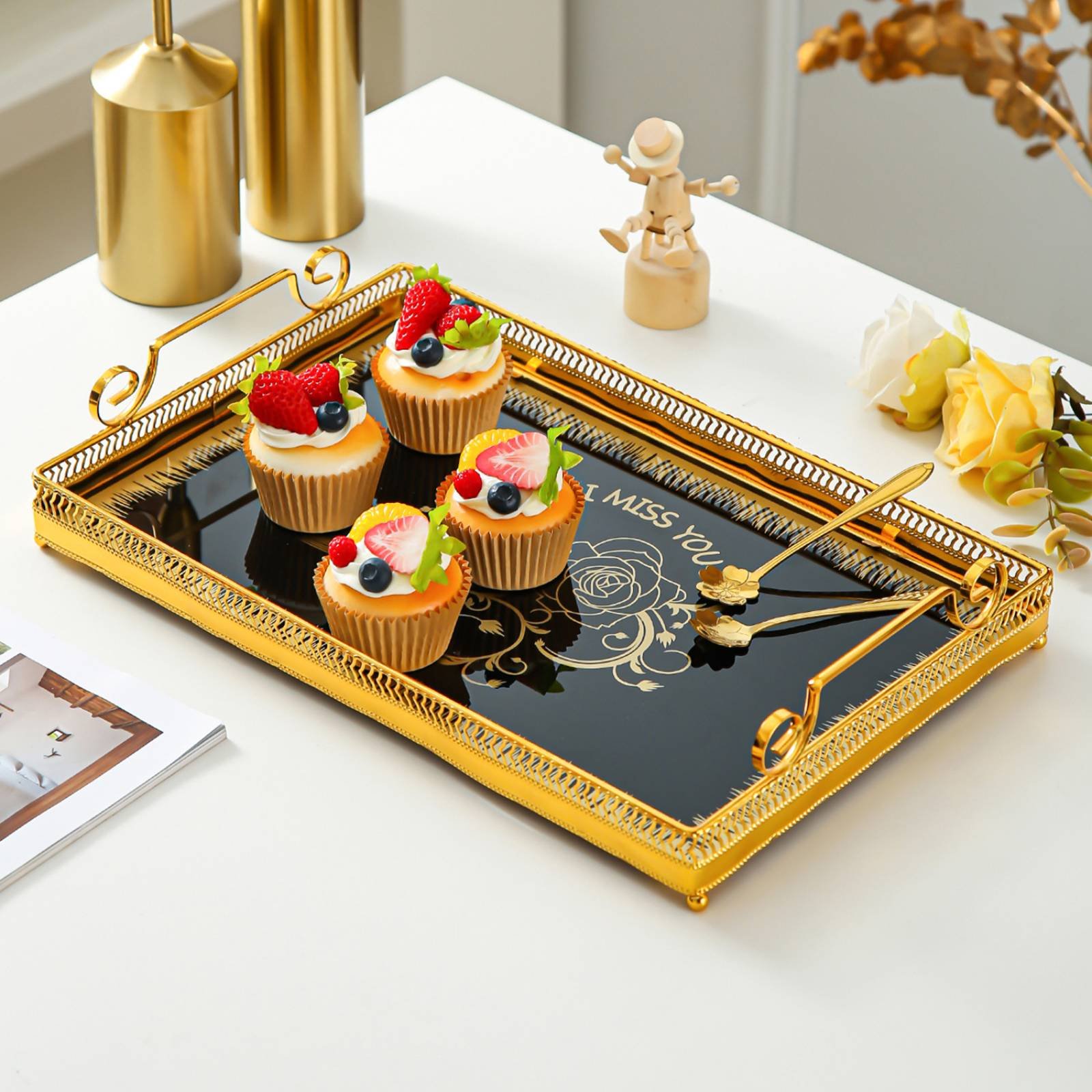 ถาดกระจกตกแต่ง ดีไซน์สไตล์นอร์ - Vanity Home Decor บทวิจารณ์และราคา