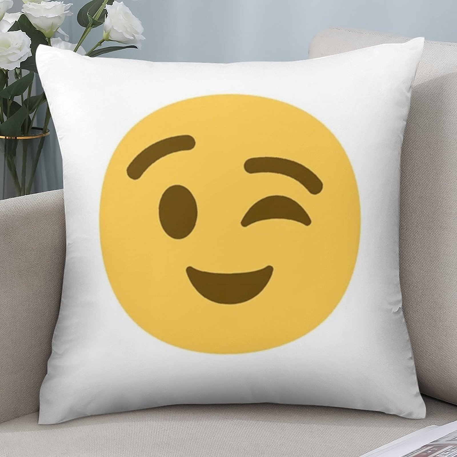ปลอกหมอนอิงอีโมจิขยิบตาแสนน่าร - Home Decor Emoji บทวิจารณ์และราคา